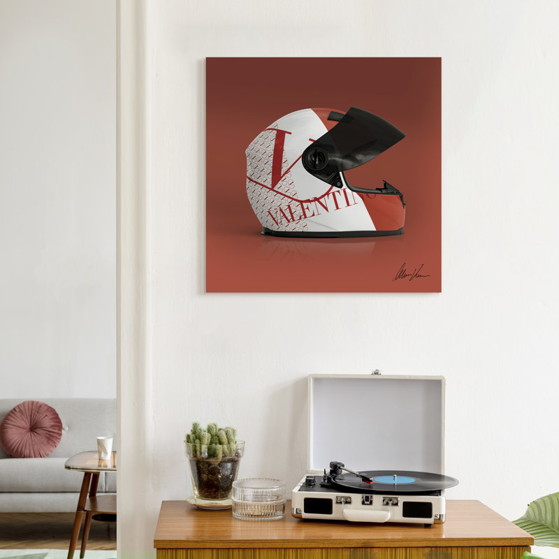«V Speeding Helmet», art encadré en verre trempé sans cadre