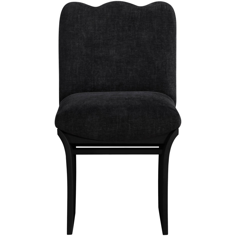 Shaw Cassady Chenille Fabric Upholstered Dining Chair, Black, Black Chenille Fabric