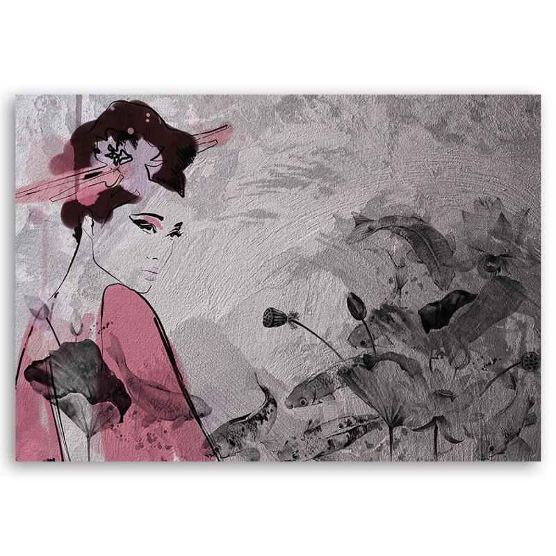 Painting, Japanese Geisha - No Frame Print on Canvas, 70cm H x 100cm W