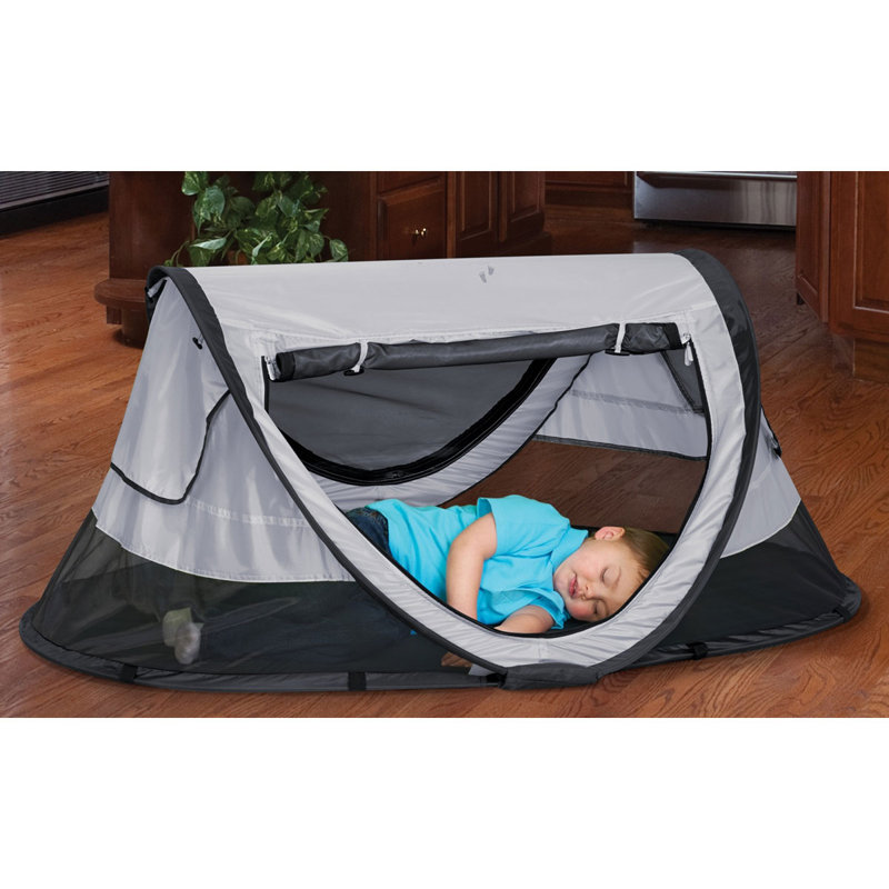 KidCo PeaPod Plus Portable Mesh Baby Toddler Travel Bed & Storage Bag, Midnight