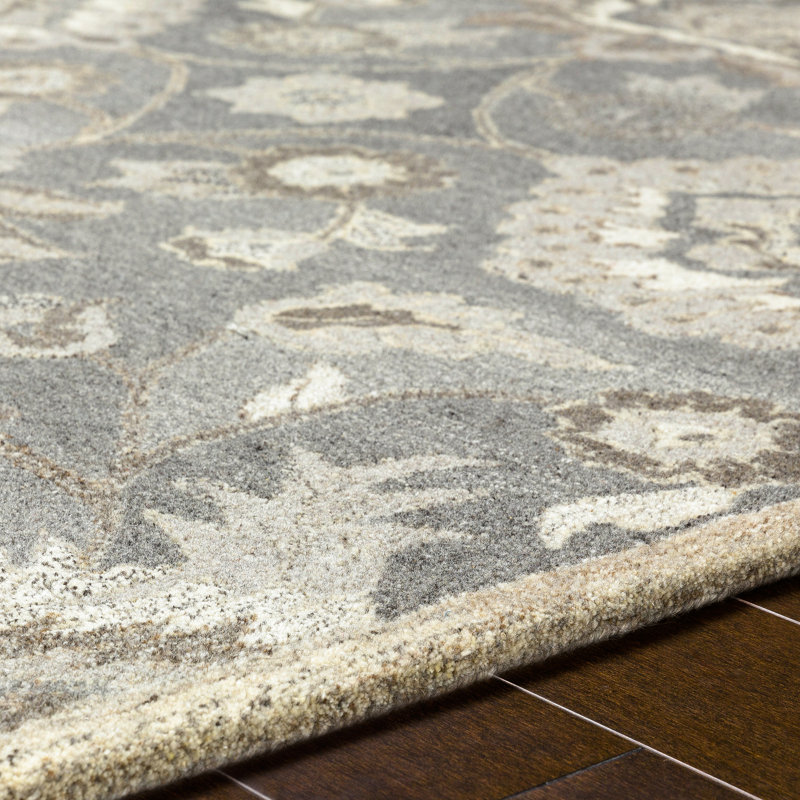 Tapis taupe / chameau / gris en laine touffeté à la main Applegate, Rectangle 4pi x 6 pi
