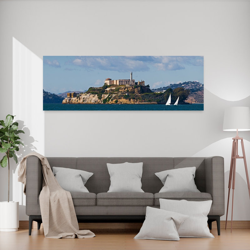Prison On An Island Alcatraz Island San Francisco Bay San Francisco California USA by Tom Sheckels - Wrapped Canvas Panoramic Print