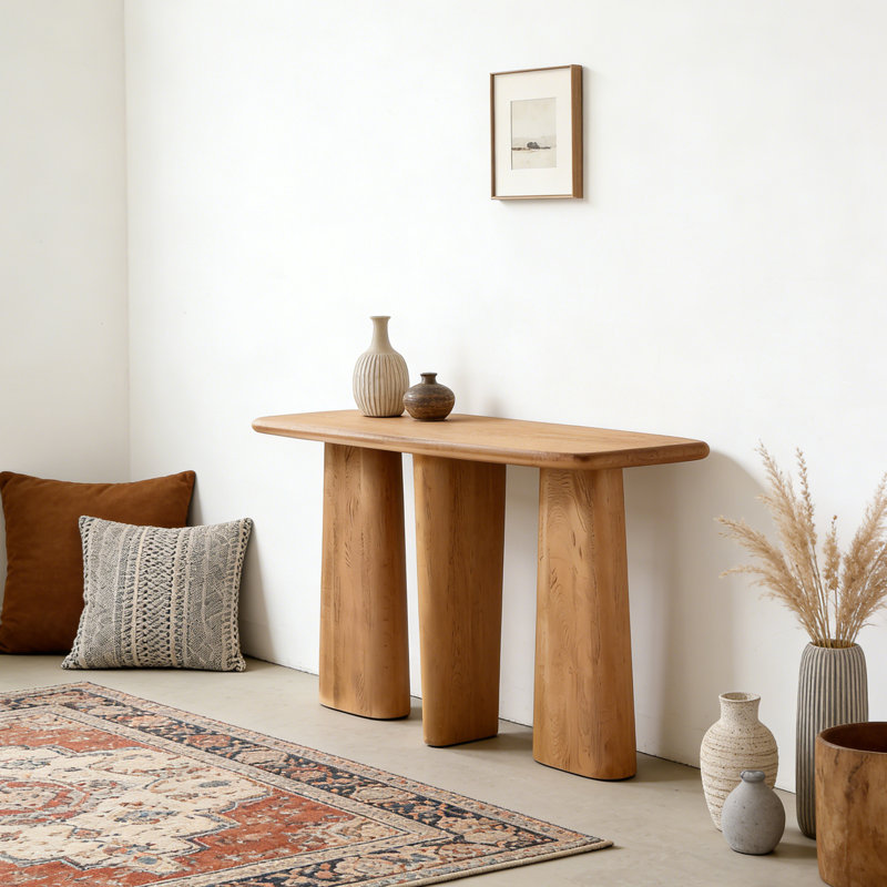 Console Retro Minimalist Art, H 33,46 po x l 70,87 po x P 13,78 po, Bois naturel
