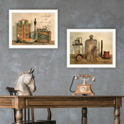 Charmant assortiment d'art mural 2 - «Friendship Is Spice Of Life», cadre blanc, décoration de chambre à coucher et de salon, multicolore, bois et papier, 18 po x 1 po x 14 po, 5 lb pour une chambre à coucher, 18 po x 1 po x 14 po, 5 lb