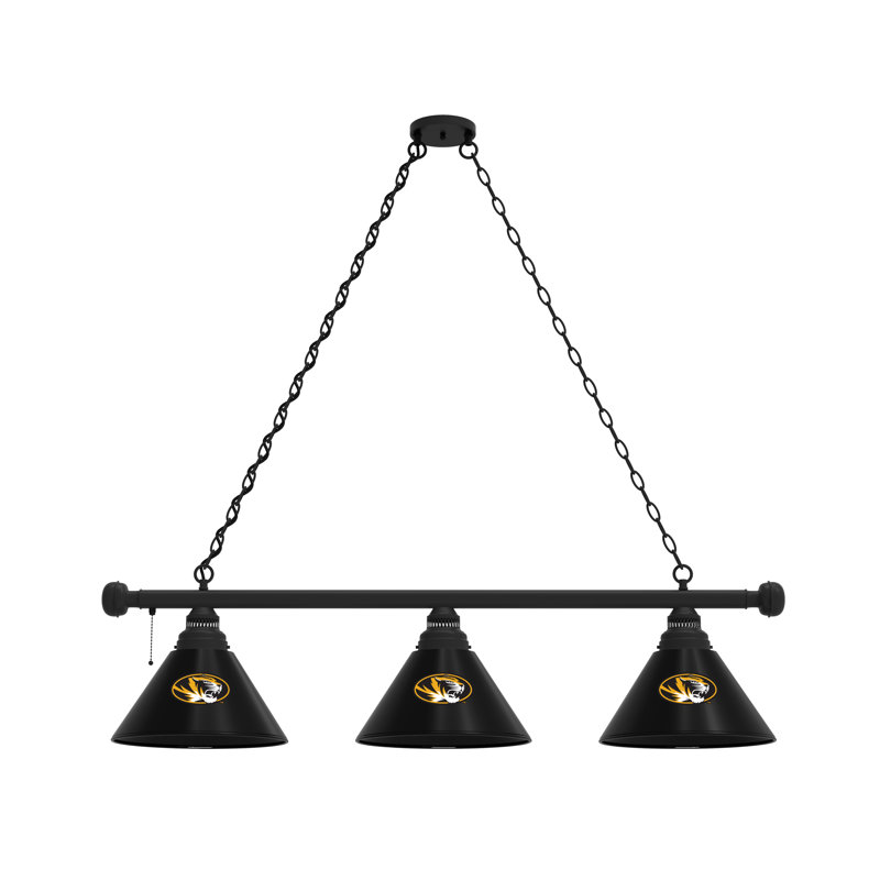3 - Light Pool Table Lights Pendant, Black, Missouri Tigers