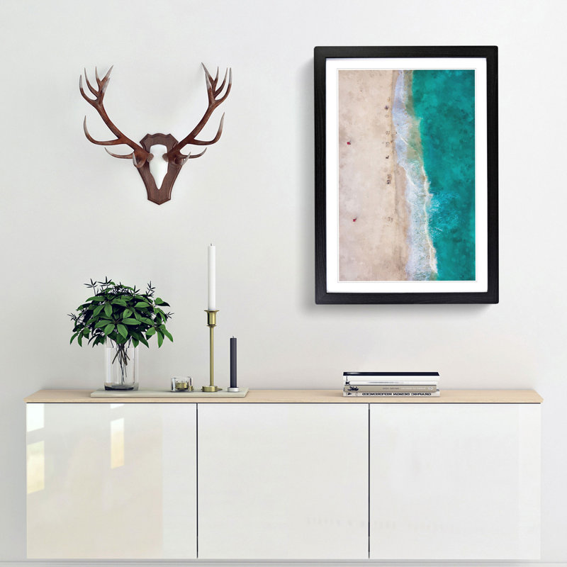 Cancun Beach in Mexico - Picture Frame Graphic Art Print, 87cm H x 62cm W x 2cm D, Black Framed