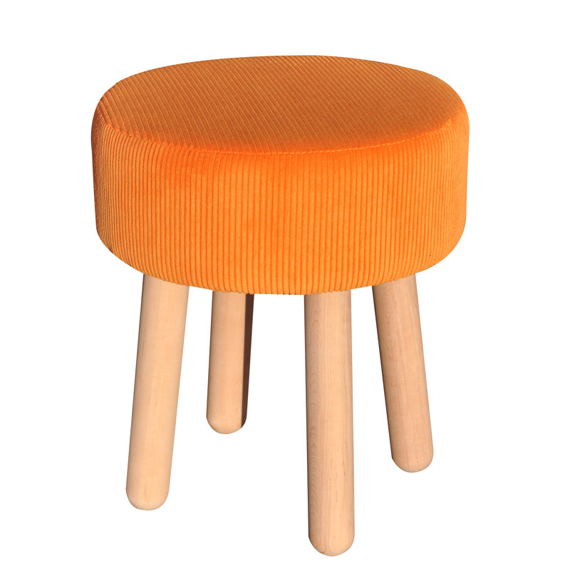 Solid + Manufactured Wood Accent Stool, Orange