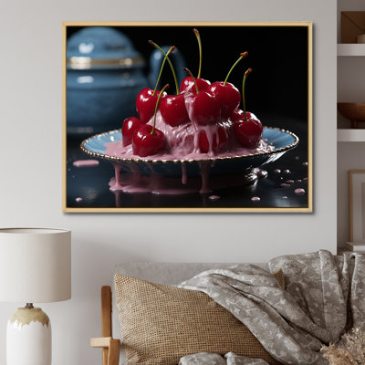 Cherry Sundae Dessert Explosion - Art mural cerise