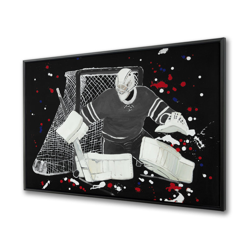 Toile de gardien de but de hockey Gardien de but | Blue Man, décoration intérieure encadrée