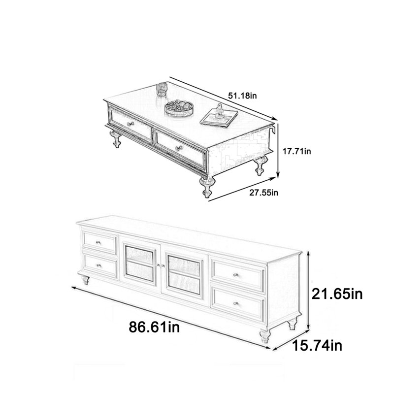 High light cabinet TV cabinet coffee table