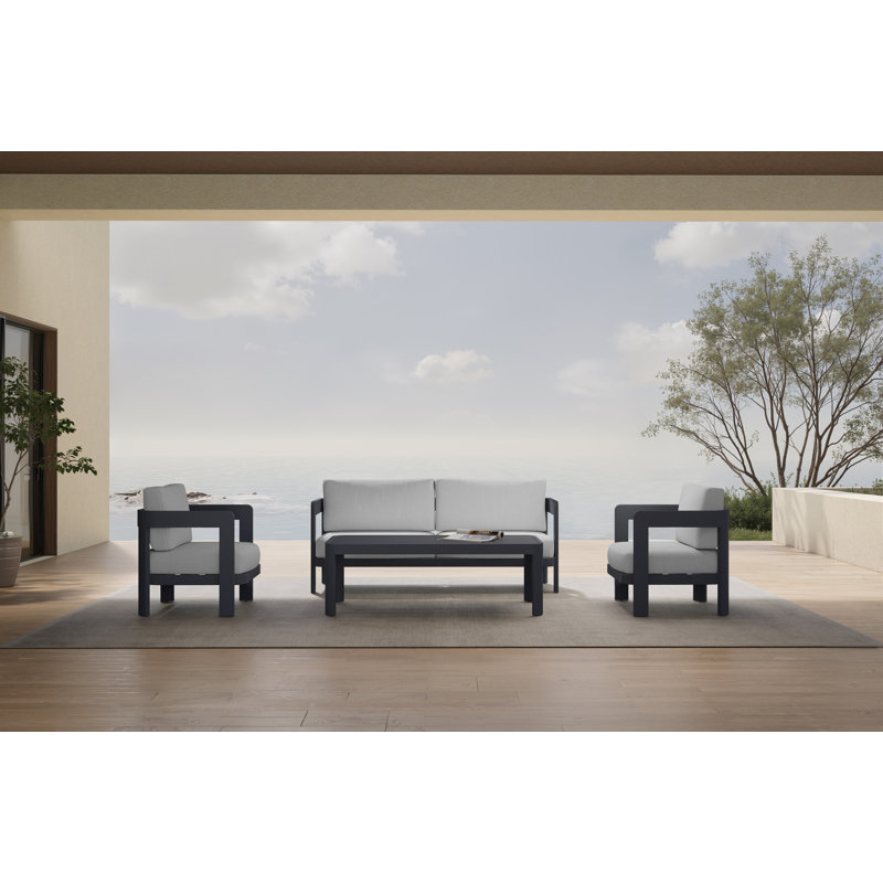 Ensemble de conversion de patio 4 pièces avec coussins beiges 4 pièces