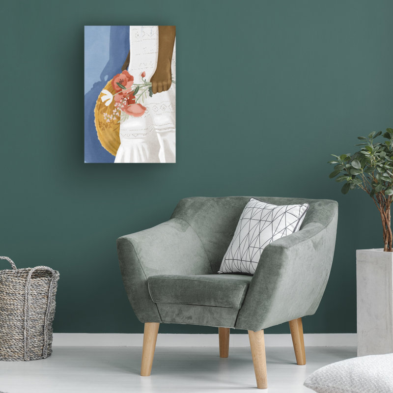 Art sur toile bleu, 12" H x 19" W