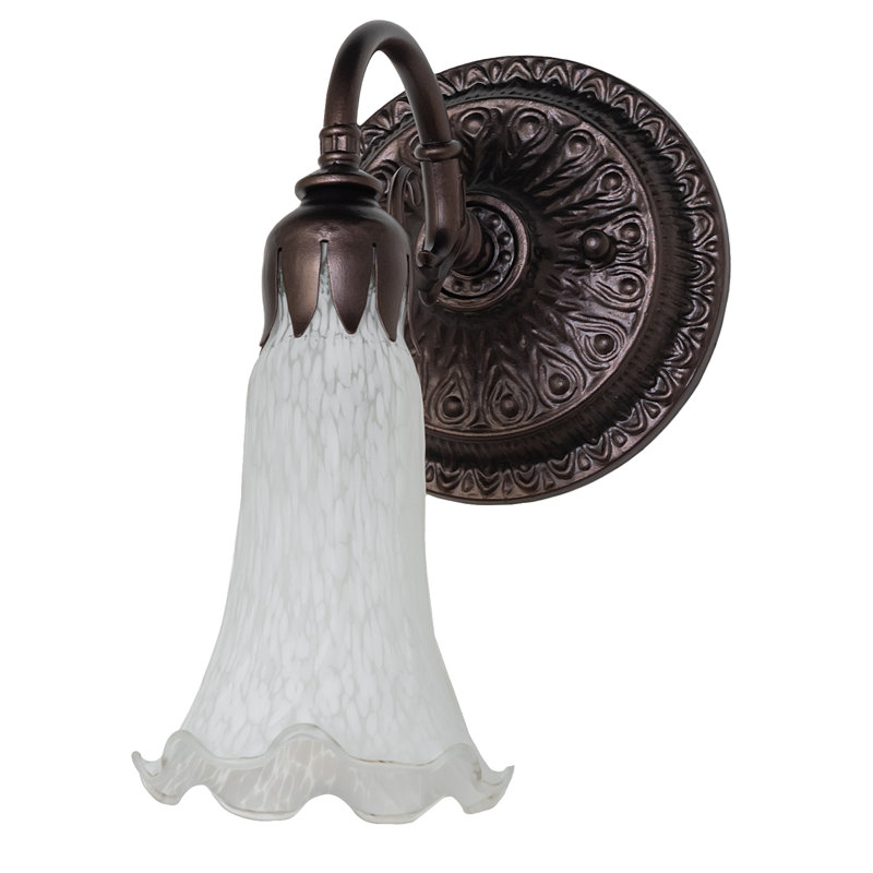 Applique murale en alliage de zinc Neriman, Bronze acajou, Blanc