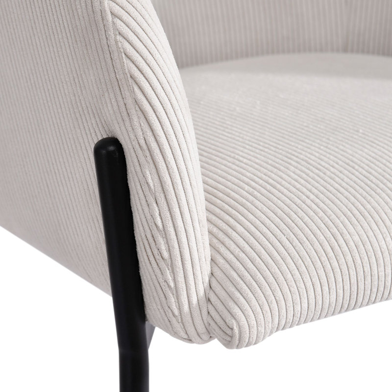 Chaise rembourrée Jezeniah, Blanc