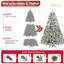 Arbre de Noël enneigé 4 pi avec aiguilles de pin et feuilles d'eucalyptus, 150 lumières DEL blanc chaud, 404 pointes, branches articulées, support en métal - arbre artificiel enneigé pour les Fêtes