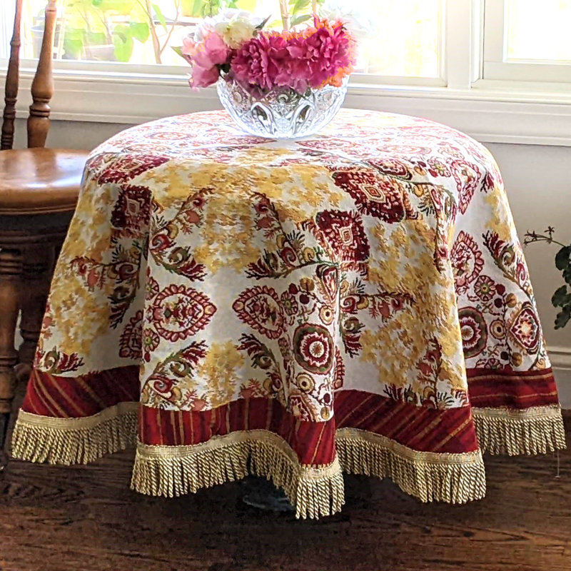 Jacquella Paisley Cotton Blend Tablecloth, 35" W x 35" L