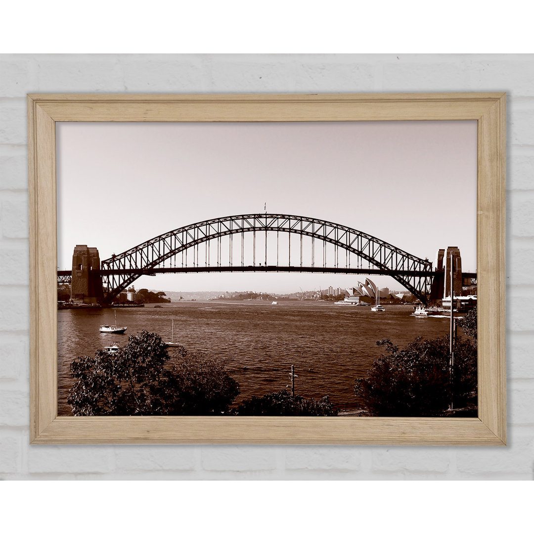 Sydney Harbour Bridge Retro Sepia - Druck