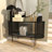 Alan Black Metal Mesh Side Panel Living Room Console Table with Open Center Storage, 47" x 15" x 32"