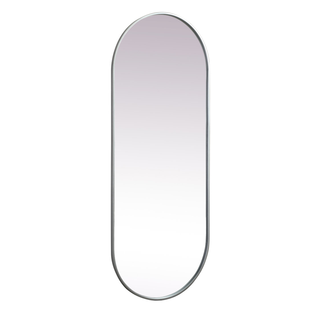 Elington Metal Oval Mirror, 60"  x 24" , Silver
