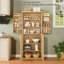 Armoire de rangement en bois cannelé de 72 po de hauteur avec portes, 6 tablettes de porte, organisateur, armoire polyvalente pour la cuisine, la salle à manger, l 30 po x P 15,75 po x H 72 po.-24698024