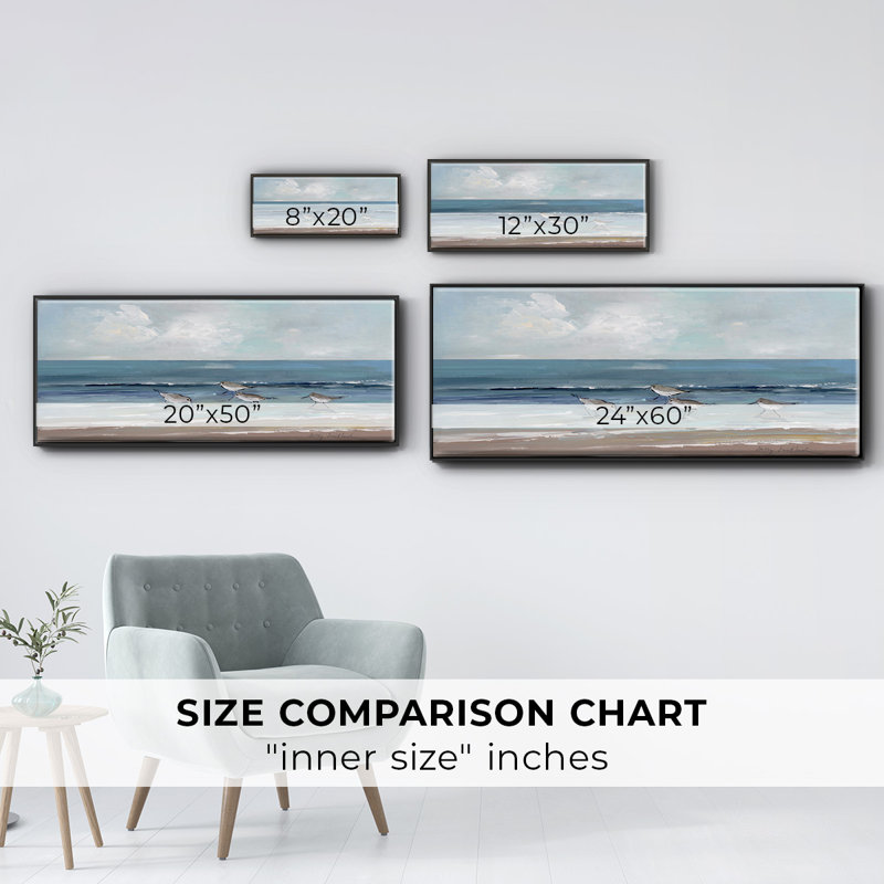 Toile encadrée de qualité supérieure Shore, H 24 po x l 60 po x P 1,5 po, Toile avec cadre flottant noir