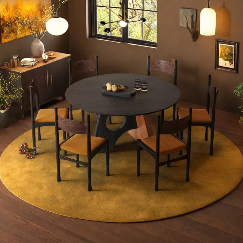 Medieval style simple round table, 29.53"H x 51.18"L x 51.18"W
