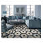Shibori Hand Knotted Wool Area Rug in White/Blue/Black-274035451