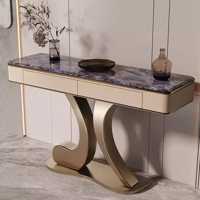 Console en pierre frittée de style italien, 33.4" H x 55" W x 13.7" D