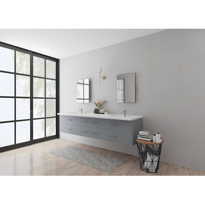 Calgary 90.5'' Double Bathroom Vanity Base Only
