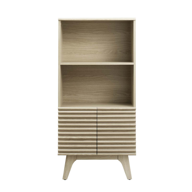 Modway Render Display Cabinet Bookshelf, Beige