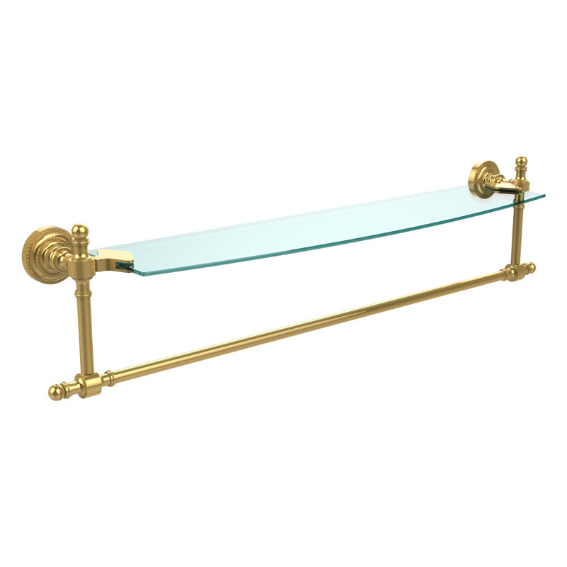 Godinez Bracket Shelf with Towel Bar, 28", Polished Brass