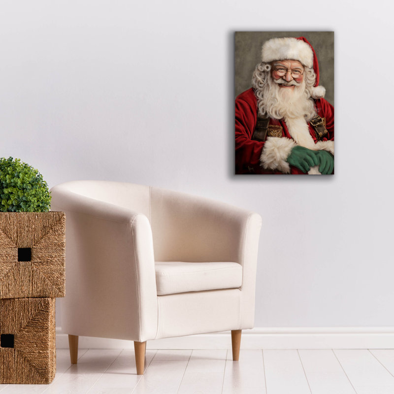 «Nostalgic Santa» par Ashley Bradley, art mural sur toile, H 26 po x l 18 po x P 0,75 po