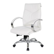 Montes Jett Executive Office Chair, Reclining Backrest, Retractable Footrest The Twillery Co. Upholstery Color: White