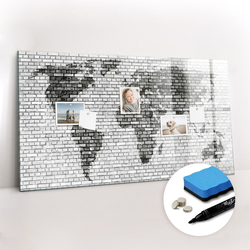 Magnetic Glass Dry Erase Board, Grey