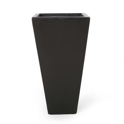 13" Outdoor Modern Small Cast Stone Planter