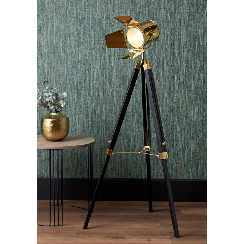140cm Tripod Floor Lamp, Gold/Black