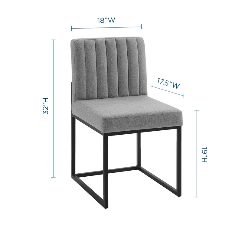 Carriage Tufted Upholstered Dining Chair, Black, 2, Beige