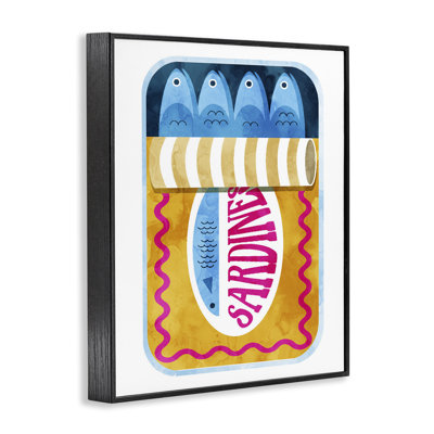 Sardine Tin Framed Giclee, design by Daphne Polselli