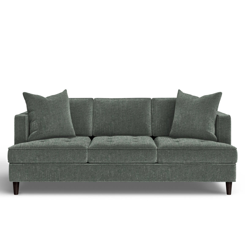 Upholstered 84'' Sofa, Napa Steel Chenille