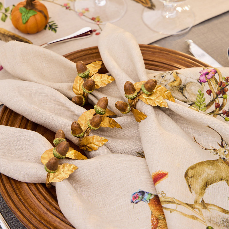 Forest Walk Acorn Napkin Ring - Multi