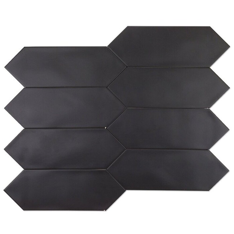 Aliante 4x12 Picket Matte Concrete Look Porcelain Tile, Black
