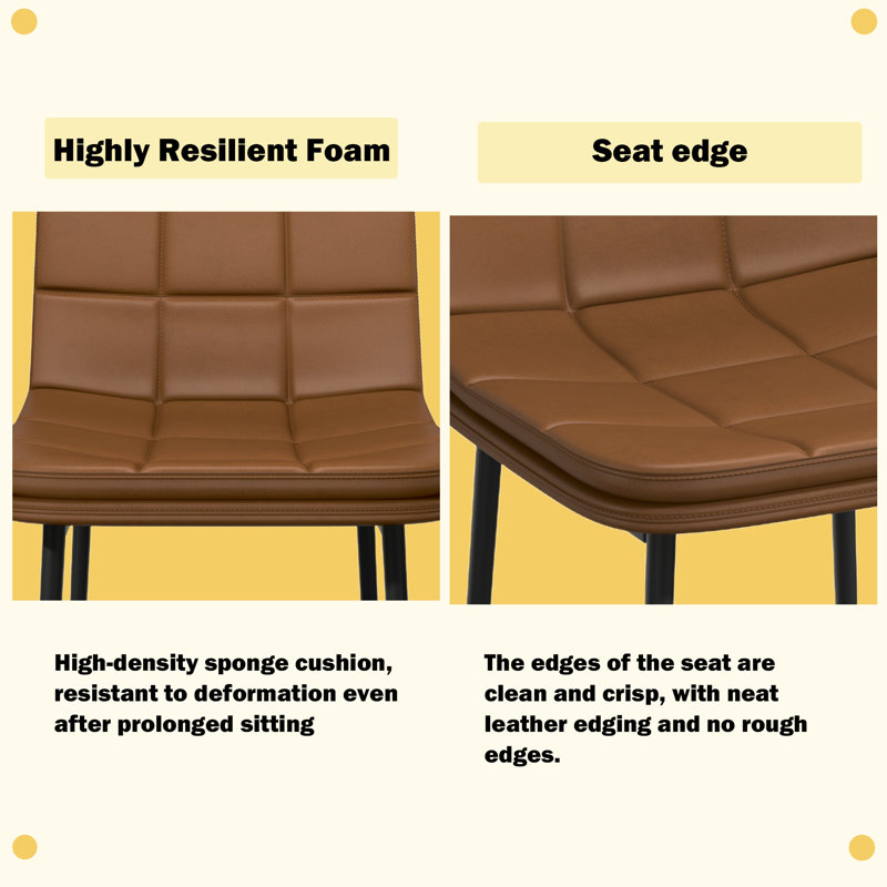 Modern Counter Height Bar Stools Counter Chairs Set of 4, Yellow