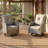 4-Piece Outdoor Wicker Swivel Rocking Chairs With Cushioned Seats-723298834