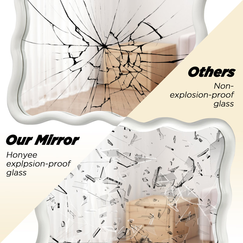 Castin Solid Wood Wavy Wall Mirror - Unique Design