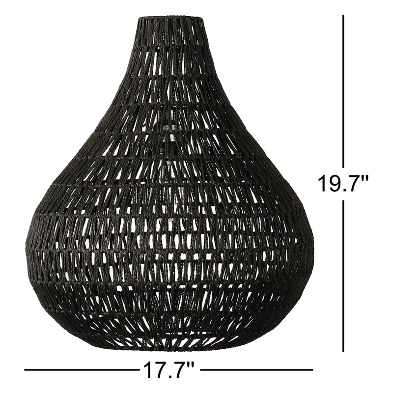 Quaid 1-Light Woven Pendant, Black