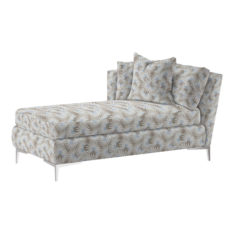 Aiden Chaise Lounge, Polished Stainless, Left Hand Facing, Bond Linen (Performance fabric) 1086-92