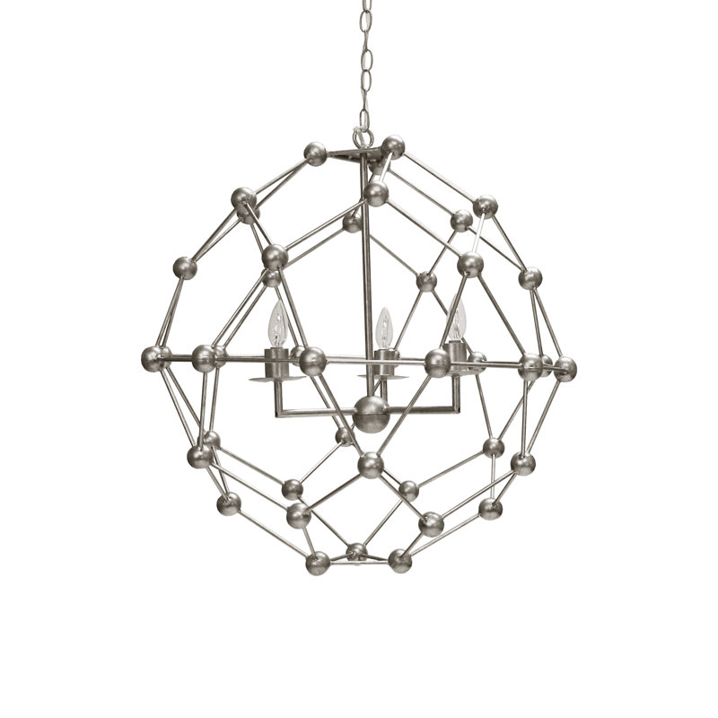 Orbit 3 - Light Chandelier, Silver Leaf