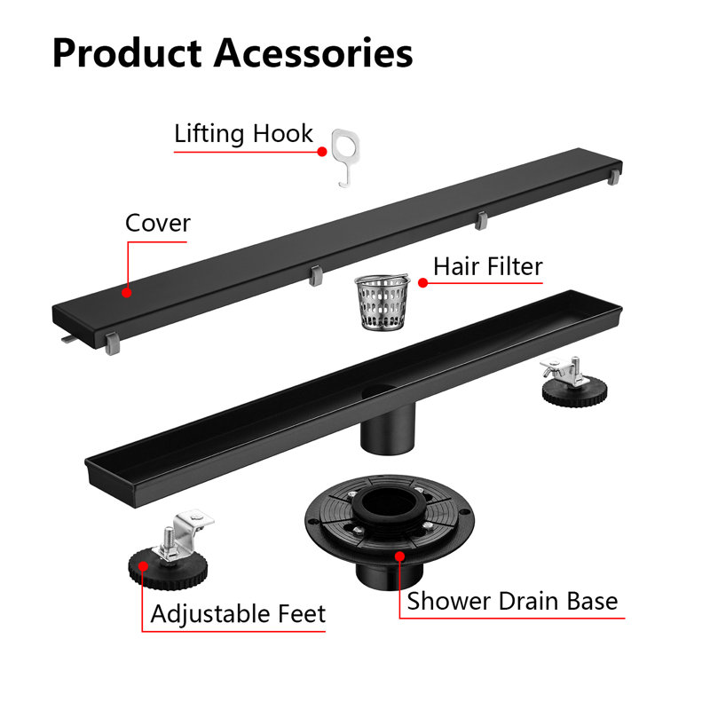 W Linear Grid, Matte Black, 2.87" H x 24"W x 2.75" D