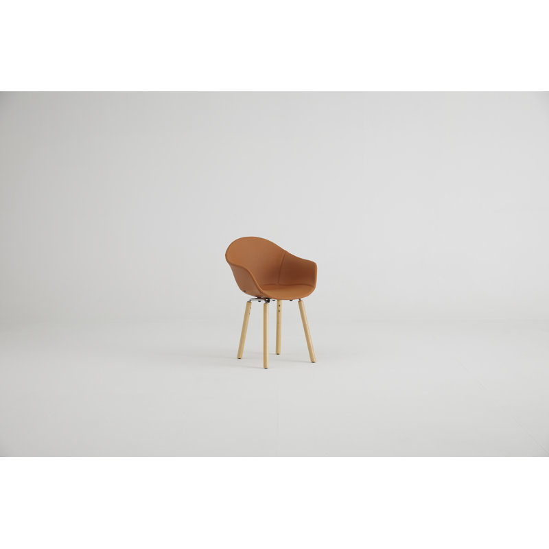 Chaise de salle à manger rembourrée TA, Cognac