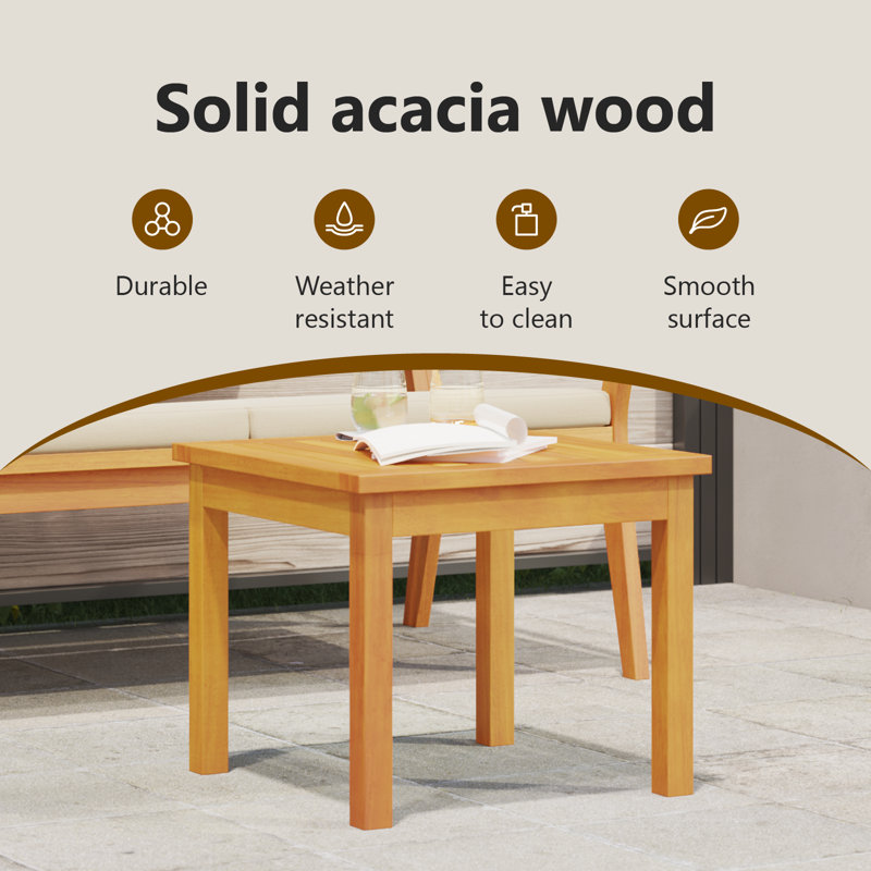Table d'appoint vidaXL en bois d'acacia massif naturel